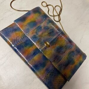 Vintage Vanna White Snakeskin Leather Purse Multi color
